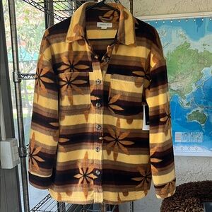 O’Neill Rune. Yellow, orange and Brown Patterned superfleece shirt  Jacket